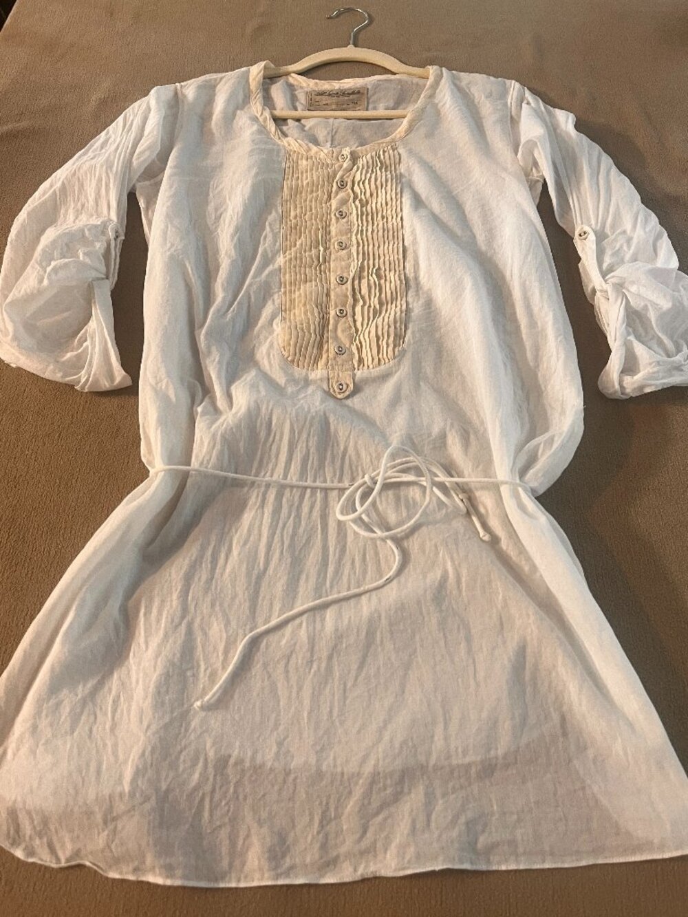 All Saints Women's Vintage White Kiko Shirt Dress Long Sleeves Size 10